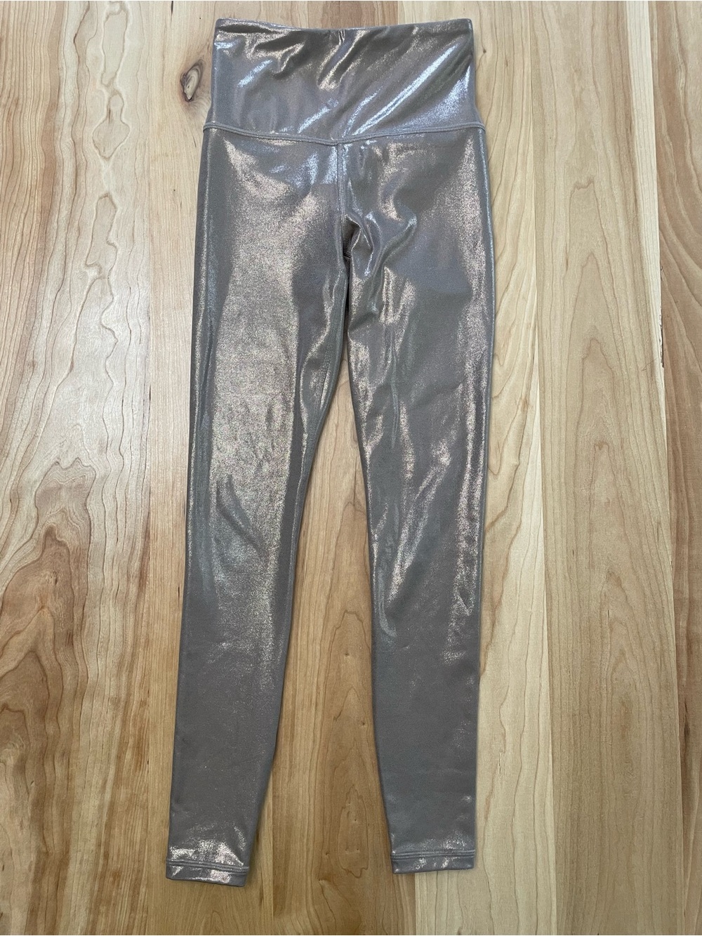 Athleta XXS Rose Gold Elation Shine Tight Yoga Leggings